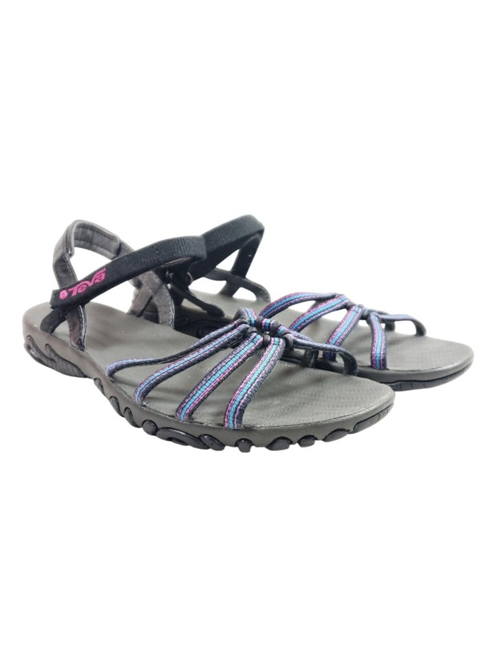 Teva Womens Size 8 Gray & Purple Strappy Sandals Lightweight Outdoor